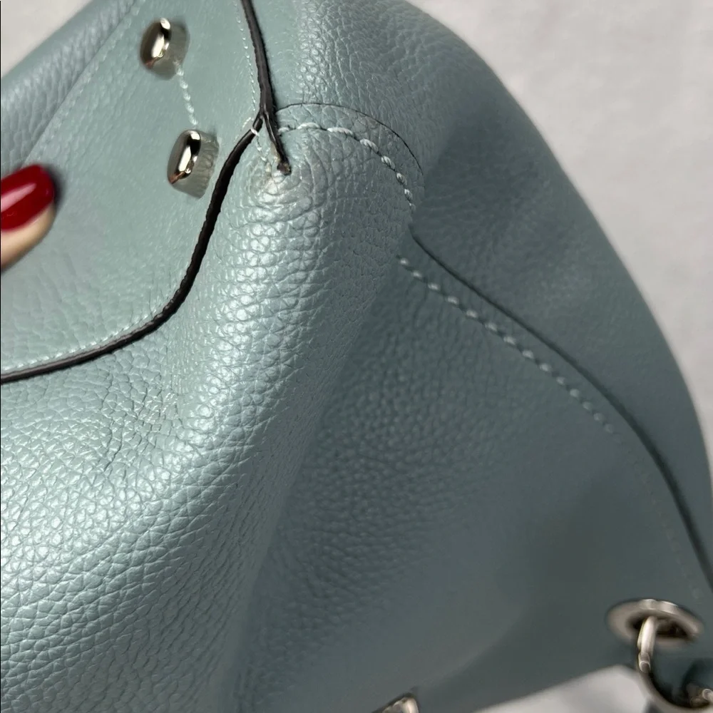 Coach 2019 Light Blue Shoulder Bag with Floral Scarf - Picture 7 of 15
